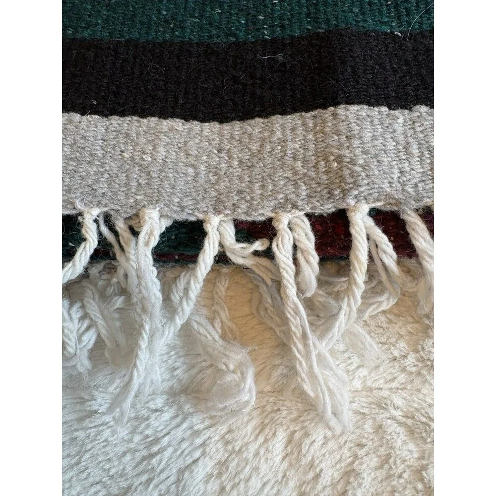 Vintage Southwestern Tribal Serape Blanket Throw Colorful Large 80x47” NEW